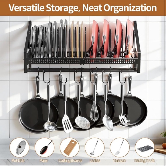 BNIB Housolution Pan Rack Wall Mounted - Picture 3 of 3